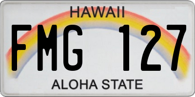HI license plate FMG127