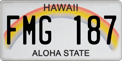 HI license plate FMG187