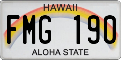HI license plate FMG190