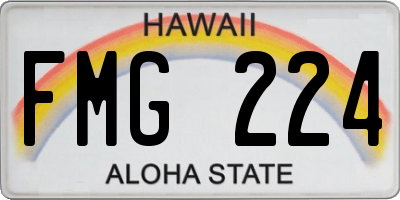 HI license plate FMG224
