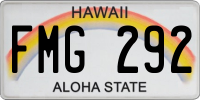 HI license plate FMG292