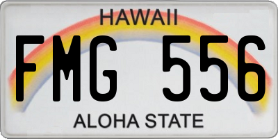 HI license plate FMG556