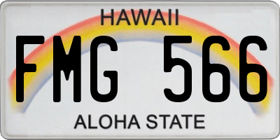 HI license plate FMG566