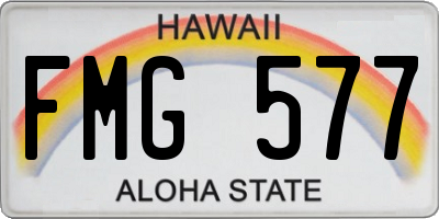 HI license plate FMG577