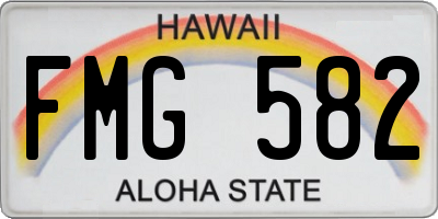 HI license plate FMG582