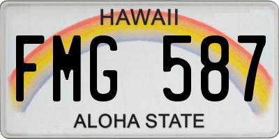 HI license plate FMG587