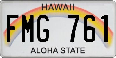 HI license plate FMG761