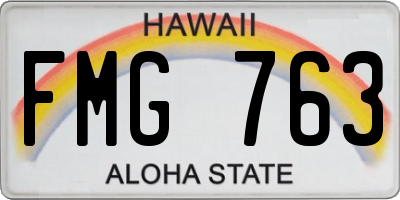 HI license plate FMG763
