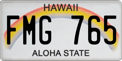 HI license plate FMG765