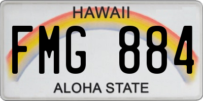 HI license plate FMG884