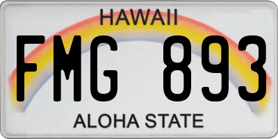 HI license plate FMG893