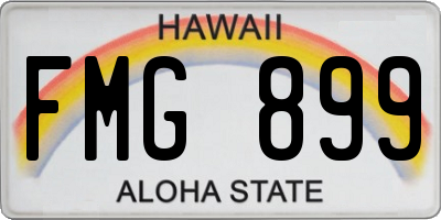 HI license plate FMG899