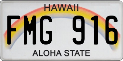 HI license plate FMG916