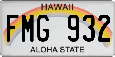 HI license plate FMG932