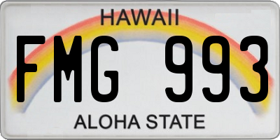 HI license plate FMG993