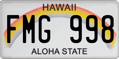 HI license plate FMG998
