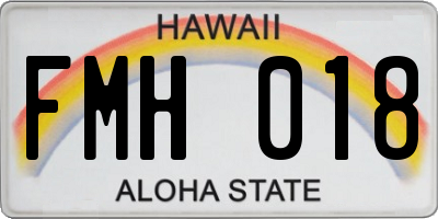 HI license plate FMH018