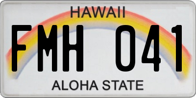 HI license plate FMH041