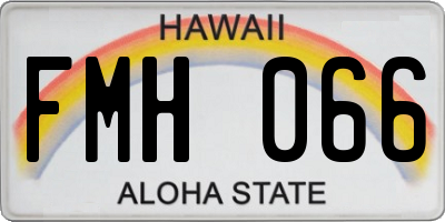 HI license plate FMH066
