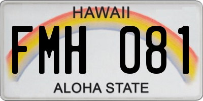 HI license plate FMH081