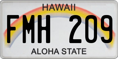 HI license plate FMH209