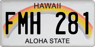 HI license plate FMH281