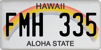 HI license plate FMH335
