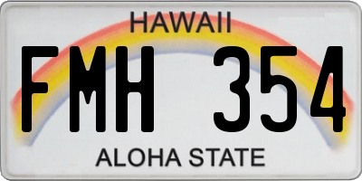 HI license plate FMH354