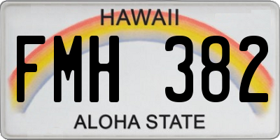 HI license plate FMH382