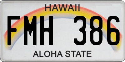 HI license plate FMH386
