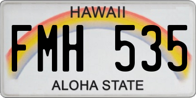 HI license plate FMH535