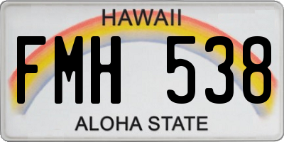 HI license plate FMH538