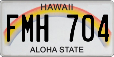 HI license plate FMH704
