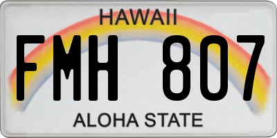 HI license plate FMH807