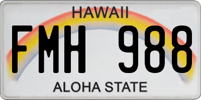 HI license plate FMH988