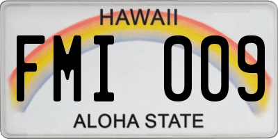 HI license plate FMI009