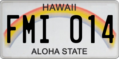 HI license plate FMI014