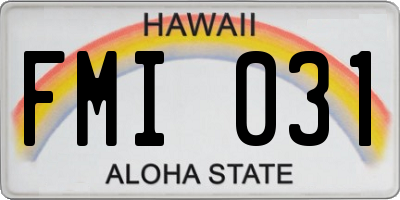 HI license plate FMI031