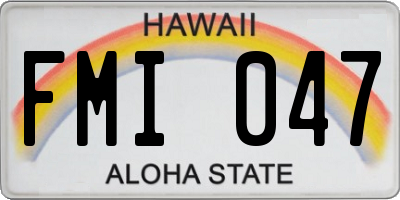 HI license plate FMI047
