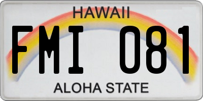 HI license plate FMI081