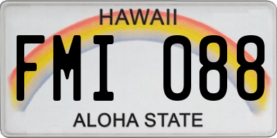 HI license plate FMI088