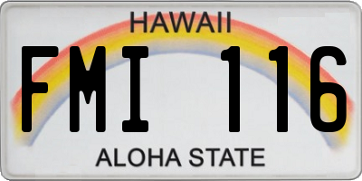 HI license plate FMI116