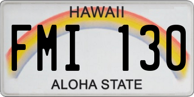 HI license plate FMI130