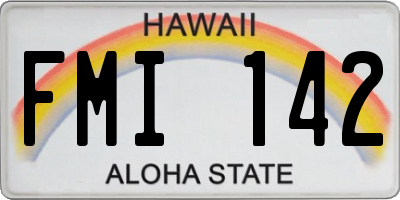 HI license plate FMI142