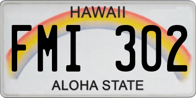HI license plate FMI302
