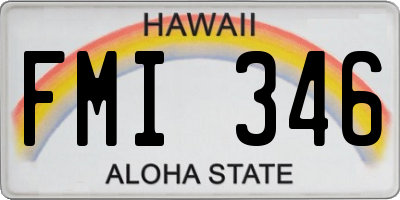 HI license plate FMI346