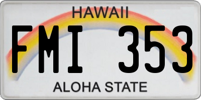 HI license plate FMI353
