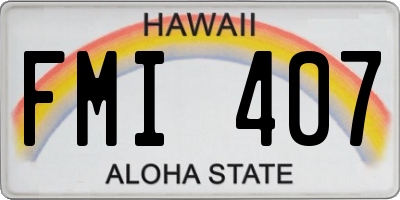 HI license plate FMI407