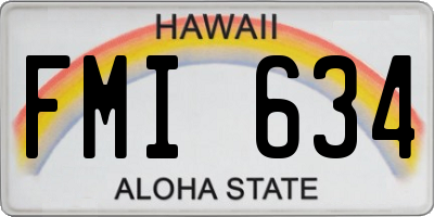 HI license plate FMI634