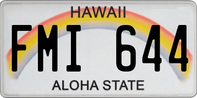 HI license plate FMI644